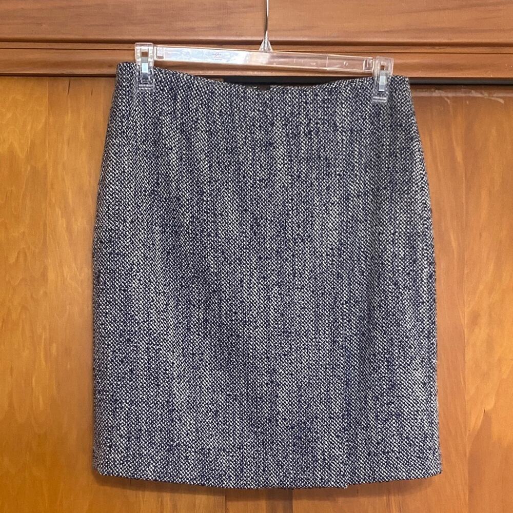 NWT Brooks Brothers Blue White Tweed Pencil Skirt 32x22” Classic Country Club